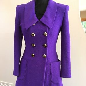 St. John Purple long jacket and skirt